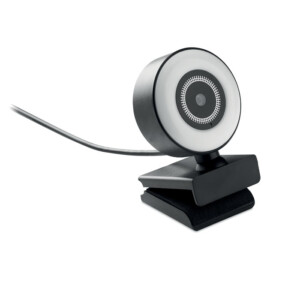 ABS 1080P HD-Webcam mit eingebautem Mikrofon und einstellbarem Ringlicht.-Schwarz-8719941055421-2