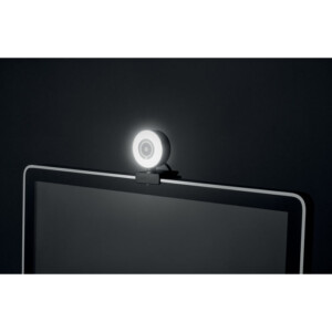 ABS 1080P HD-Webcam mit eingebautem Mikrofon und einstellbarem Ringlicht.-Schwarz-8719941055421-6