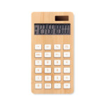 12-stelliger Taschenrechner mit doppelter Stromversorgung (Batterie und Solar) aus ABS mit Bambusgehäuse. 1 Knopfbatterie (LR1131) enthalten.-Holz-8719941052659