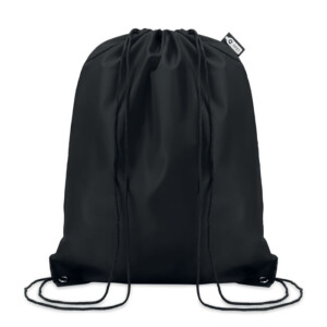 Stringbag aus RPET 190T mit PP-Strings. Umweltfreundliches Material aus recycelten Plastikflaschen.-Schwarz-8719941001893
