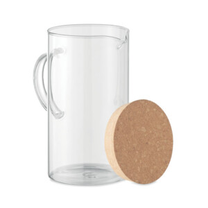 Karaffe aus Borosilikatglas mit Korkdeckel. Fassungsvermögen: 1 Liter.-Transparent-8719941053953-1
