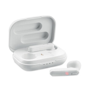 2er-Set True Wireless Stereo (TWS) 5.0-Kopfhörer mit integriertem 30-mAh-Akku. Lesezeit ca. 3 Stunden. Inklusive Micro-USB-Ladekabel und 185-mAh-Ladestation.-Weiß-8719941050587