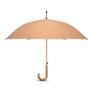 25-Zoll-Regenschirm aus automatisch öffnendem Kork mit Bambusstange und Griff aus Kiefernholz