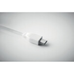Bambus-Schlüsselanhänger mit USB-A auf Micro-B (2-in-1-Pin) und Ladekabel Typ C. Bambus ist ein Naturprodukt und weist leichte Abweichungen in Farbe