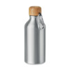 Einwandige Aluminiumflasche mit Bambusverschluss und Karabiner. Fassungsvermögen: 400 ml. Der Karabiner ist nicht zum Klettern geeignet.-Silber matt-8719941056756