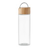 Glasflasche mit Bambusdeckel mit Henkel. Fassungsvermögen: 500 ml. auslaufsicher-Transparent-8719941055728