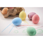 Set mit 6 eiförmigen Kreiden in einer Eierschachtel aus Pappe.-Beige-8719941056657-6