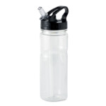 BPA-freie PCTG-Flasche mit faltbarem Strohhalm auf dem Deckel. Fassungsvermögen 500ml. Anti-Leck.-Transparent-8719941021372