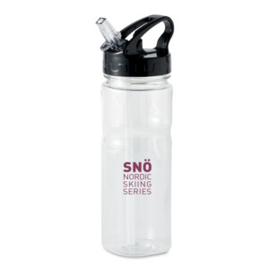 BPA-freie PCTG-Flasche mit faltbarem Strohhalm auf dem Deckel. Fassungsvermögen 500ml. Anti-Leck.-Transparent-8719941021372-5