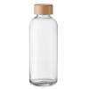 Glasflasche mit Bambusdeckel. Fassungsvermögen 650ml. Auslaufschutz.-Transparent-8719941055872
