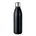 Glasflasche mit Edelstahlverschluss. Fassungsvermögen: 650 ml. Nicht geeignet für kohlensäurehaltige Getränke. Anti-Leck.-Schwarz-8719941045385
