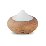 Aroma-Diffusor/Luftbefeuchter mit 7 farbwechselnden Stimmungslichtern mit Bambus-Effekt. Fassungsvermögen 170ml.-Braun-8719941042940-1