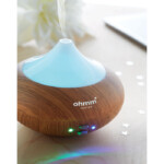 Aroma-Diffusor/Luftbefeuchter mit 7 farbwechselnden Stimmungslichtern mit Bambus-Effekt. Fassungsvermögen 170ml.-Braun-8719941042940-5