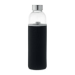 Glasflasche mit Neoprenüberzug in 750 ml. Nicht geeignet für kohlensäurehaltige Getränke. Anti-Leck.-Schwarz-8719941057500-2