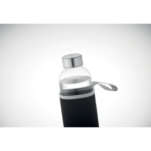 Glasflasche mit Neoprenüberzug in 750 ml. Nicht geeignet für kohlensäurehaltige Getränke. Anti-Leck.-Schwarz-8719941057500-6