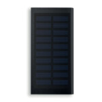 Externes Ladegerät 8000 mAh aus Aluminium mit Solarpanel. Kann mit Smartphone