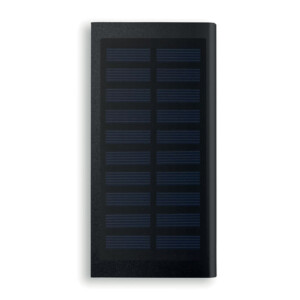 Externes Ladegerät 8000 mAh aus Aluminium mit Solarpanel. Kann mit Smartphone