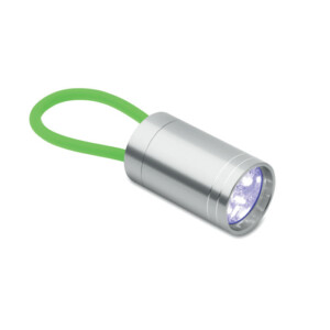Aluminium-Taschenlampe mit 6 LEDs inklusive einem nachleuchtenden Schlüsselband. 2 CR2032-Batterien enthalten.-Grün-8719941003866-1