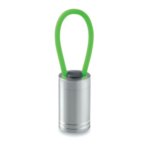 Aluminium-Taschenlampe mit 6 LEDs inklusive einem nachleuchtenden Schlüsselband. 2 CR2032-Batterien enthalten.-Grün-8719941003866