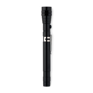 Ausziehbare Lampe aus Aluminium mit Magnet oben und seitlichem Clip. 4 LR44-Batterien enthalten. Maximale Länge 57 cm.-Schwarz-8719941006980