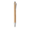 Automatischer Kugelschreiber aus Bambus mit verchromtem Zubehör. Blaue Tinte.-Holz-8719941010666