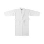 Bademantel aus 100% Bio-Baumwolle 350gr/m² mit Taschen auf beiden Seiten. Dieser widerstandsfähige Bademantel fühlt sich weich an. Passt Größe M/L. Präsentiert in einer Geschenktüte aus Bio-Baumwolle.-Weiß-8719941053977-2