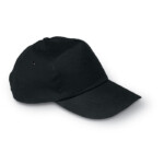 5-Panel-Baseballcap aus Baumwolle mit verstellbarer Kunststofflasche. 2 Metallösen in passender Farbe. Größe 7 1/4.-Schwarz-8719941015081