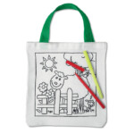 Kleine dekorative Baumwolltasche und 5 farbige Marker. 200gr/m².-Weiß-8719941022126-1