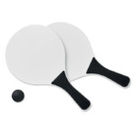 Kleines Beachtennis-Set bestehend aus 2 MDF-Schlägern und einem weichen Ball.-Schwarz-8719941017665-1