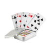 Klassische Spielkarten in silberner Blechdose. 54 Karten.-Silber matt-8719941019034