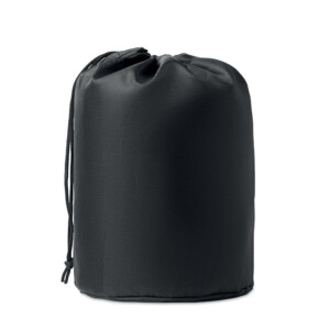 Set aus 2 Aluminium-Campingtöpfen mit Edelstahlbesteck in einer RPET-Tasche. Fassungsvermögen: 700 ml und 1200 ml.-Schwarz-8719941054585-1