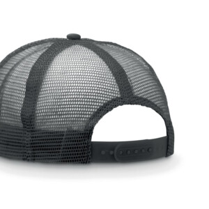 5-Panel-Cap aus Polyester-Schnappverschluss. Vorderteil und Schirm aus gefüttertem Polyester-Jersey. 4 Seiten aus farbigem Mesh. Größe 7 1/4.-Schwarz-8719941022973-1