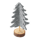Filzdekoration in Form eines Tannenbaums mit Holzsockel.-Grau-8719941054486-5