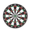 Dartscheibe in Papieroptik und Haken oben. Es können beide Seiten gespielt werden. Inklusive 3 PVC-Darts.-Mehrfarbig-8719941045712