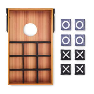 Doppelseitiges Sandsack-Wurfspiel und Nullen-Kreuz-Spiel. Inklusive MDF-Platte und 8 Wurfsäcken.-Holz-8719941055889-1