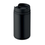 Auslaufsicherer Becher aus doppelwandigem Edelstahl. PP-Innenraum. Fassungsvermögen 250ml. Anti-Leck.-Schwarz-8719941004610