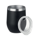 Doppelwandiges Edelstahlglas. Fassungsvermögen: 300 ml-Schwarz-8719941040397
