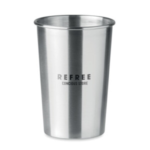 Becher aus Edelstahl. Fassungsvermögen: 350 ml.-Silber matt-8719941054974-5