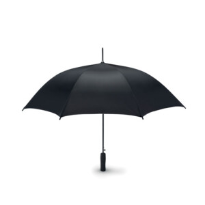 Automatisch zu öffnender Regenschirm aus 190T Pongee mit schwarz beschichtetem Metallstock und -schienen. Spitzen aus schwarzem Kunststoff. Schwarzer EVA-Griff. Manuelles Schließen.-Schwarz-8719941025677