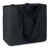 Einkaufstasche aus 600D Polyester mit Seitentasche und Innentasche mit Reißverschluss. Lange und kurze Griffe.-Schwarz-8719941024533