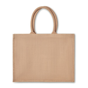 Laminierte Jute-Einkaufstasche mit verstärkten Baumwollgriffen.-Beige-8719941028777-1