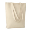 Canvas-Einkaufstasche mit langen Henkeln und Zwickel am Boden. 270 g/m². Produziert nach einem zertifizierten Standard für die Verwendung von Schadstoffen in Textilien.-Beige-8719941048485