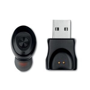 Einzigartiges kabelloses 5.0-Headset mit integriertem Mikrofon. Wiederaufladbarer 50-mAh-Li-Ion-Akku. Spielzeit ca. 4 Stunden. Präsentiert in einem PU/EVA-Beutel.-Schwarz-8719941044647-1