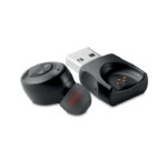 Einzigartiges kabelloses 5.0-Headset mit integriertem Mikrofon. Wiederaufladbarer 50-mAh-Li-Ion-Akku. Spielzeit ca. 4 Stunden. Präsentiert in einem PU/EVA-Beutel.-Schwarz-8719941044647