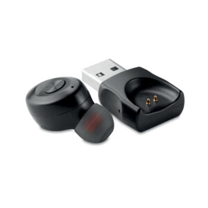 Einzigartiges kabelloses 5.0-Headset mit integriertem Mikrofon. Wiederaufladbarer 50-mAh-Li-Ion-Akku. Spielzeit ca. 4 Stunden. Präsentiert in einem PU/EVA-Beutel.-Schwarz-8719941044647