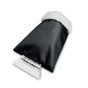 Auto-Kunststoff-Eiskratzer mit Schutzhandschuh aus synthetischem Lammfell.-Schwarz-8719941000230