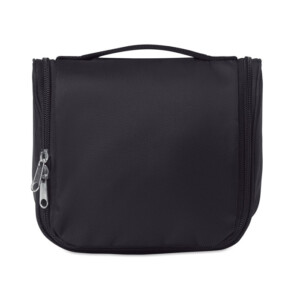 Waschtisch aus hochdichtem Polyester. Mehrere Fächer und eine Netztasche runden die Ausstattung der Tasche ab.-Schwarz-8719941019249-1