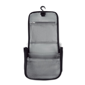 Waschtisch aus hochdichtem Polyester. Mehrere Fächer und eine Netztasche runden die Ausstattung der Tasche ab.-Schwarz-8719941019249-3