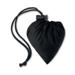 Faltbare Einkaufstasche aus Baumwolle mit kurzen Henkeln und Kordelzug an der Tasche. 105 g/m². Produziert nach einem zertifizierten Standard für die Verwendung von Schadstoffen in Textilien.-Schwarz-8719941041295-1