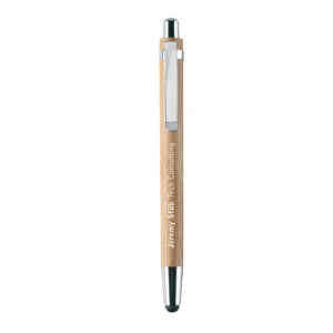 Stifteset aus Bambus im Karton. Blauschreibender Druckkugelschreiber mit Touch-Funktion und Druckbleistift.-Holz-8719941006003-5